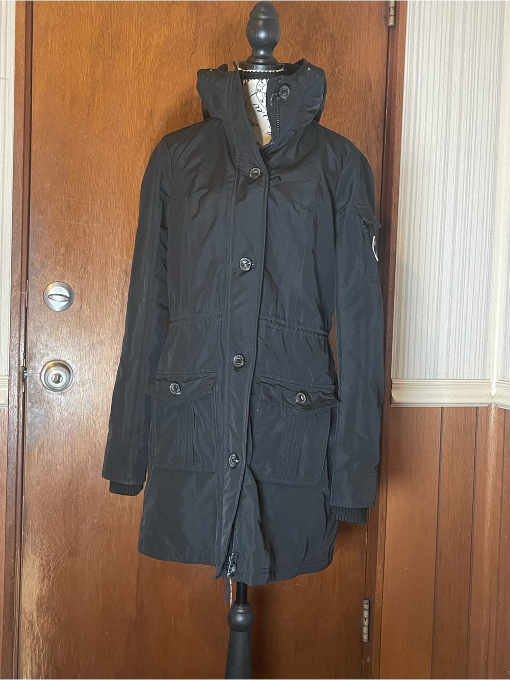 Vintage Abercrombie & Fitch Y2K Heavy Utility Parka Jacket Black Size